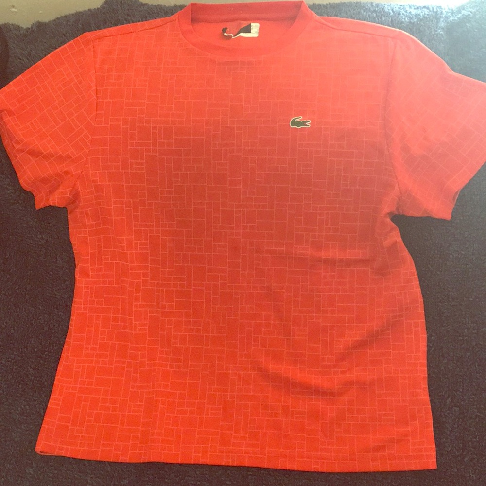 Lacoste Orange with White Brick Outline T-Shirt